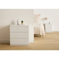 Chevet, 2 tiroirs, Beige