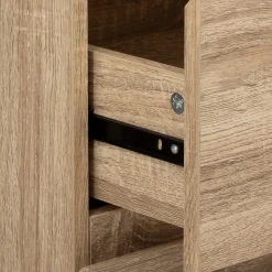Chiffonier 5 tiroirs, Effet bois naturel