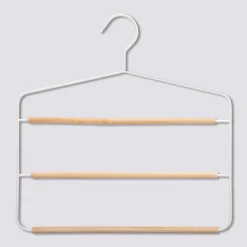 Cintre 3 pantalons en métal/bois