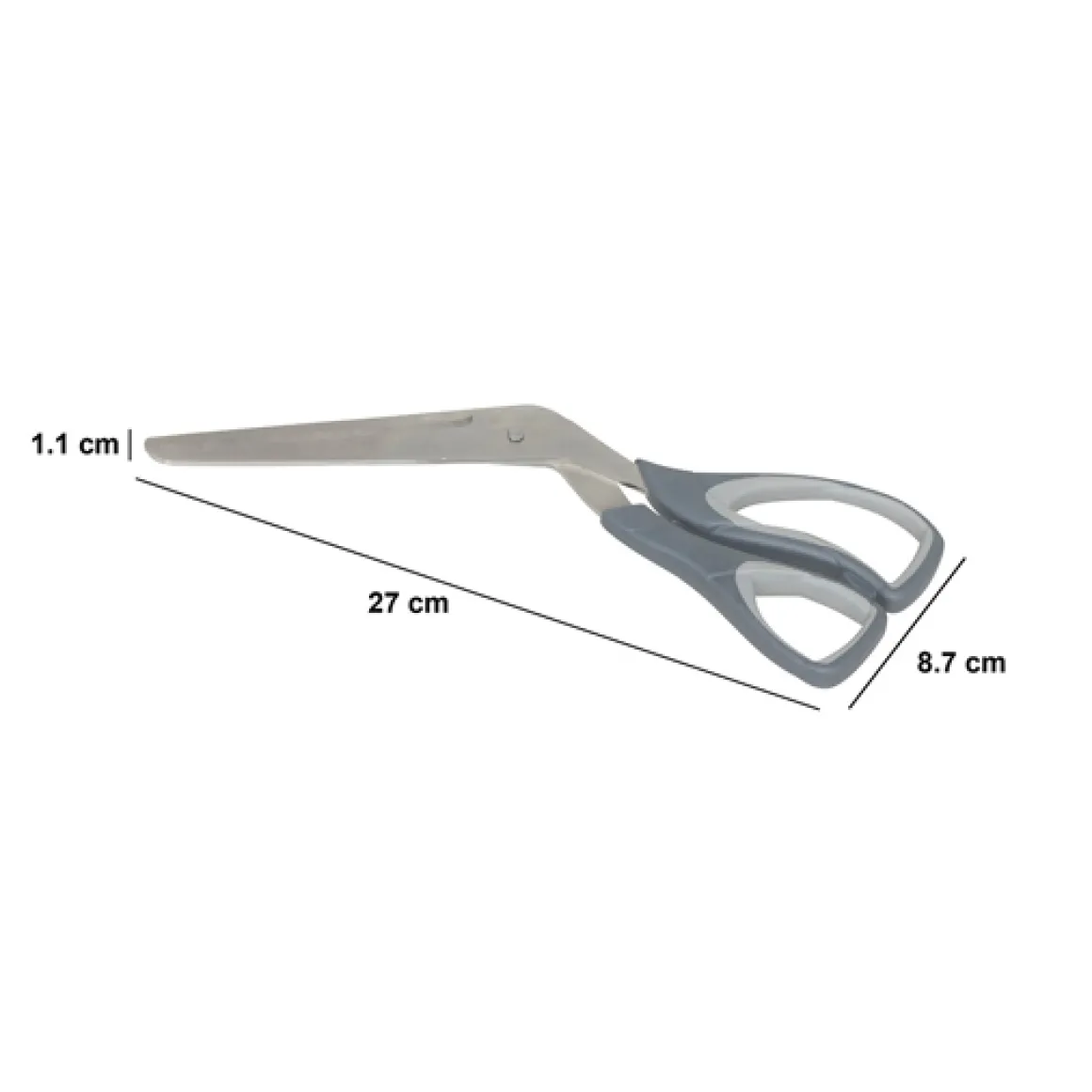 Ciseaux à pizza avec poingée ergonomique, Gris