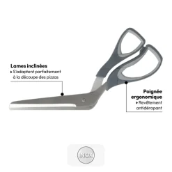 Ciseaux à pizza avec poingée ergonomique, Gris