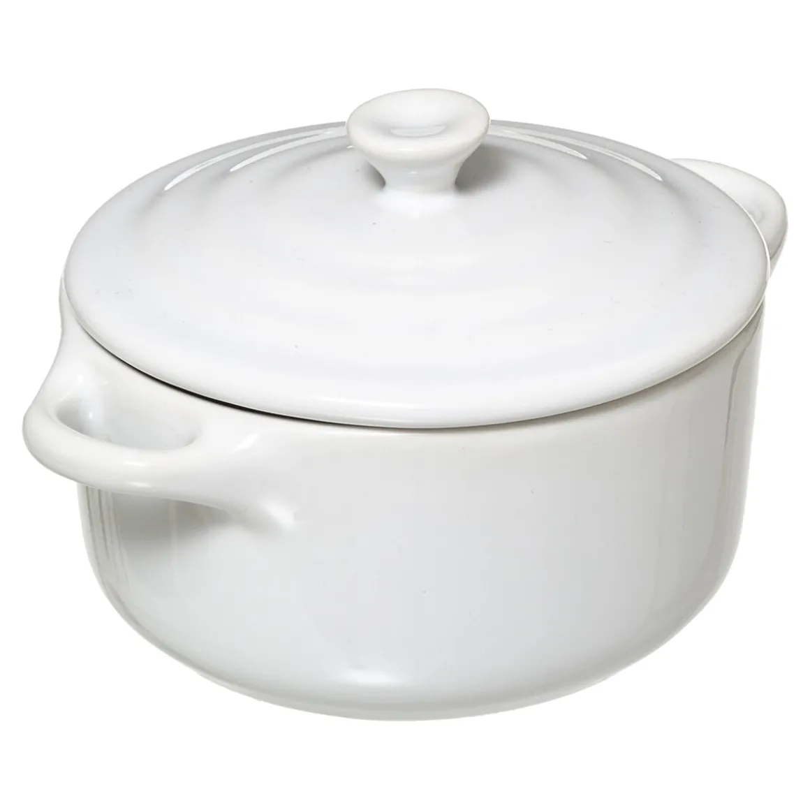 Cocotte céramique 10 cm, Bambou et Blanc