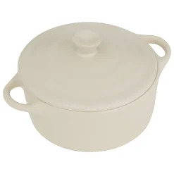 Cocotte ronde, céramique, 10 cm - Blanc