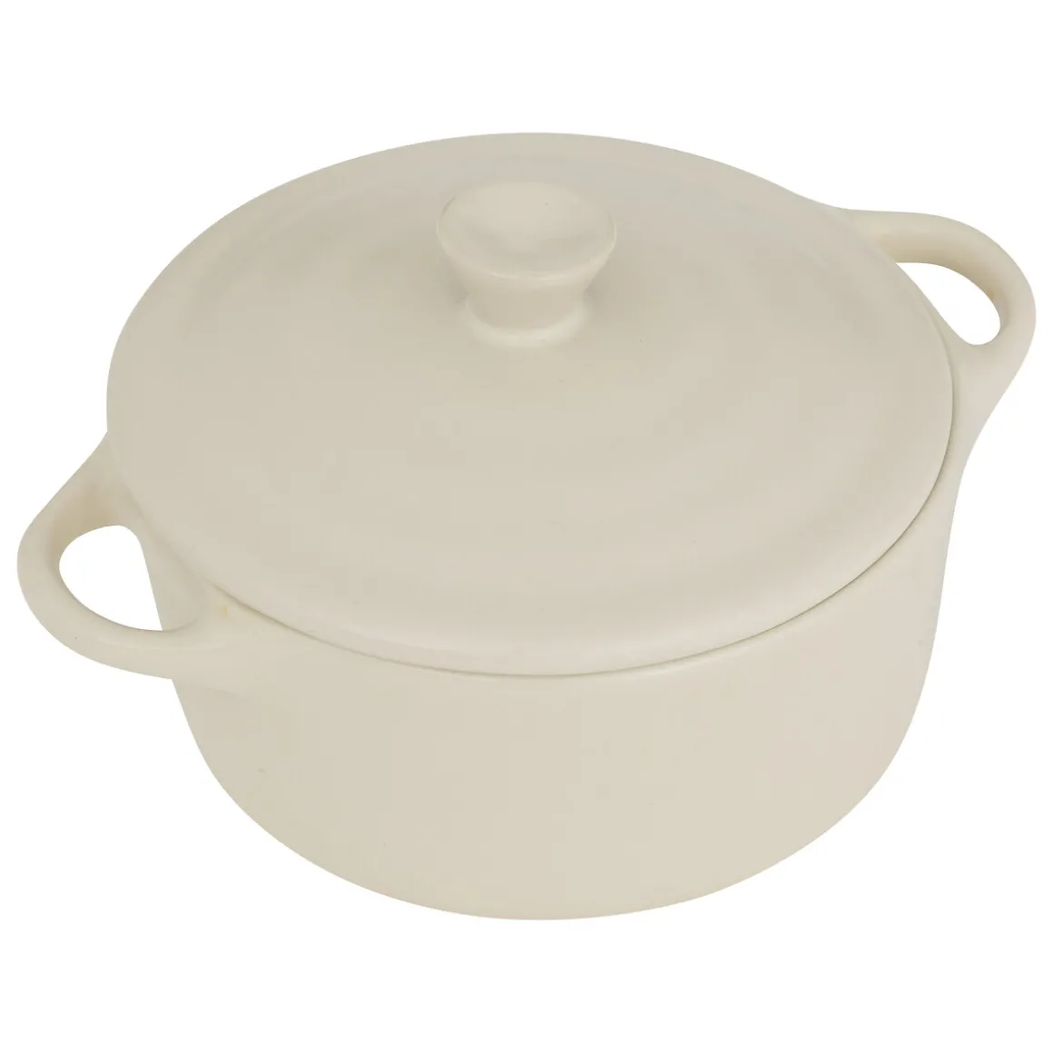 Cocotte ronde, céramique, 10 cm - Blanc