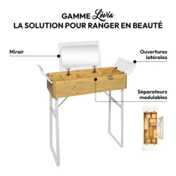 Coiffeuse avec miroir, bambou