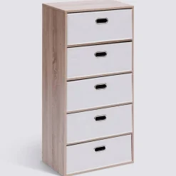 Commode 5 tiroirs, Beige