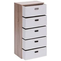 Commode 5 tiroirs, Beige