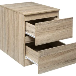 Commode 2 tiroirs, Effet bois naturel