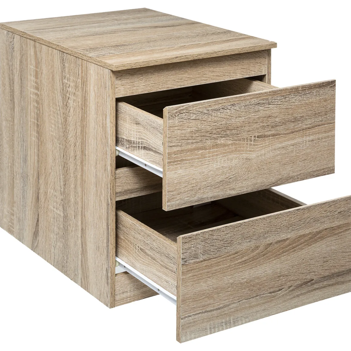 Commode 2 tiroirs, Effet bois naturel