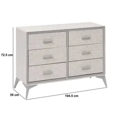 Commode 6 tiroirs, Gris