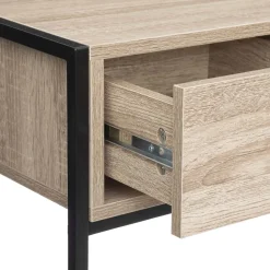 Console 2 tiroirs - Effet bois, Noir