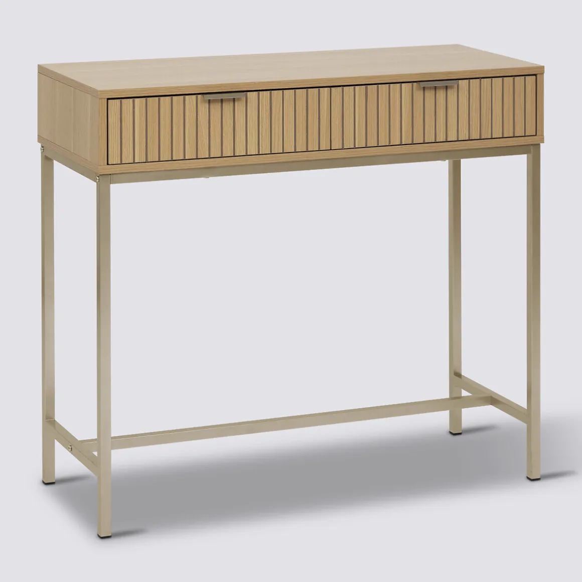 Console 2 tiroirs, Effet bois naturel