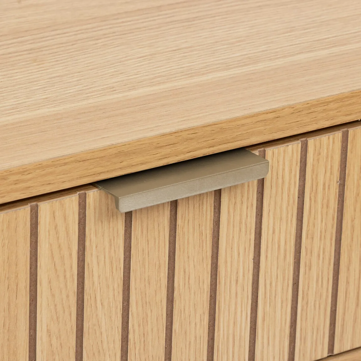 Console 2 tiroirs, Effet bois naturel