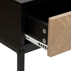 Console 2 tiroirs, Effet pin naturel et noir