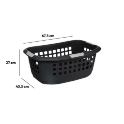 Corbeille à linge 51L, Gris