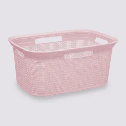 Corbeille à linge 45L, Rose