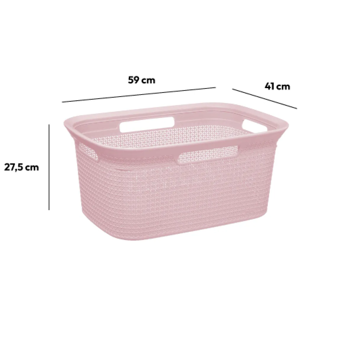 Corbeille à linge 45L, Rose