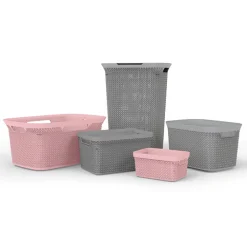 Corbeille à linge 45L, Rose