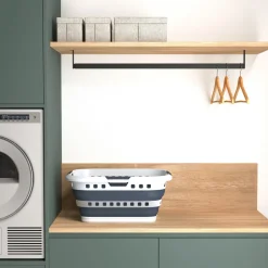 Corbeille à linge pliable 45L - Gris, Blanc