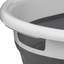 Corbeille à linge pliable 21L - Gris, Blanc