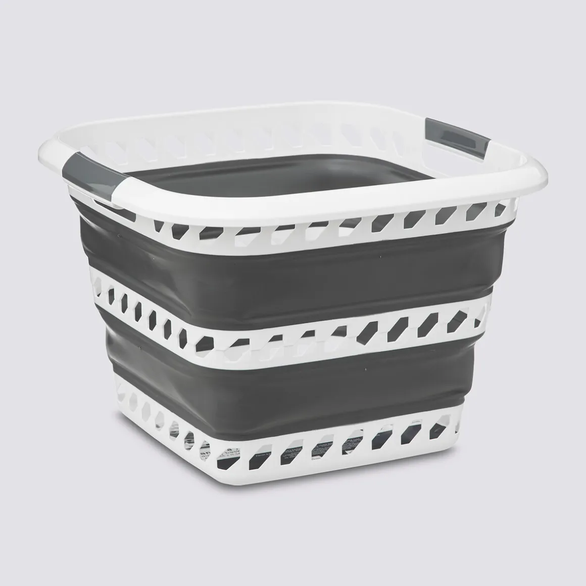 Corbeille à linge pliable 40L - Gris, Blanc