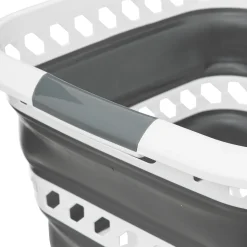 Corbeille à linge pliable 40L - Gris, Blanc