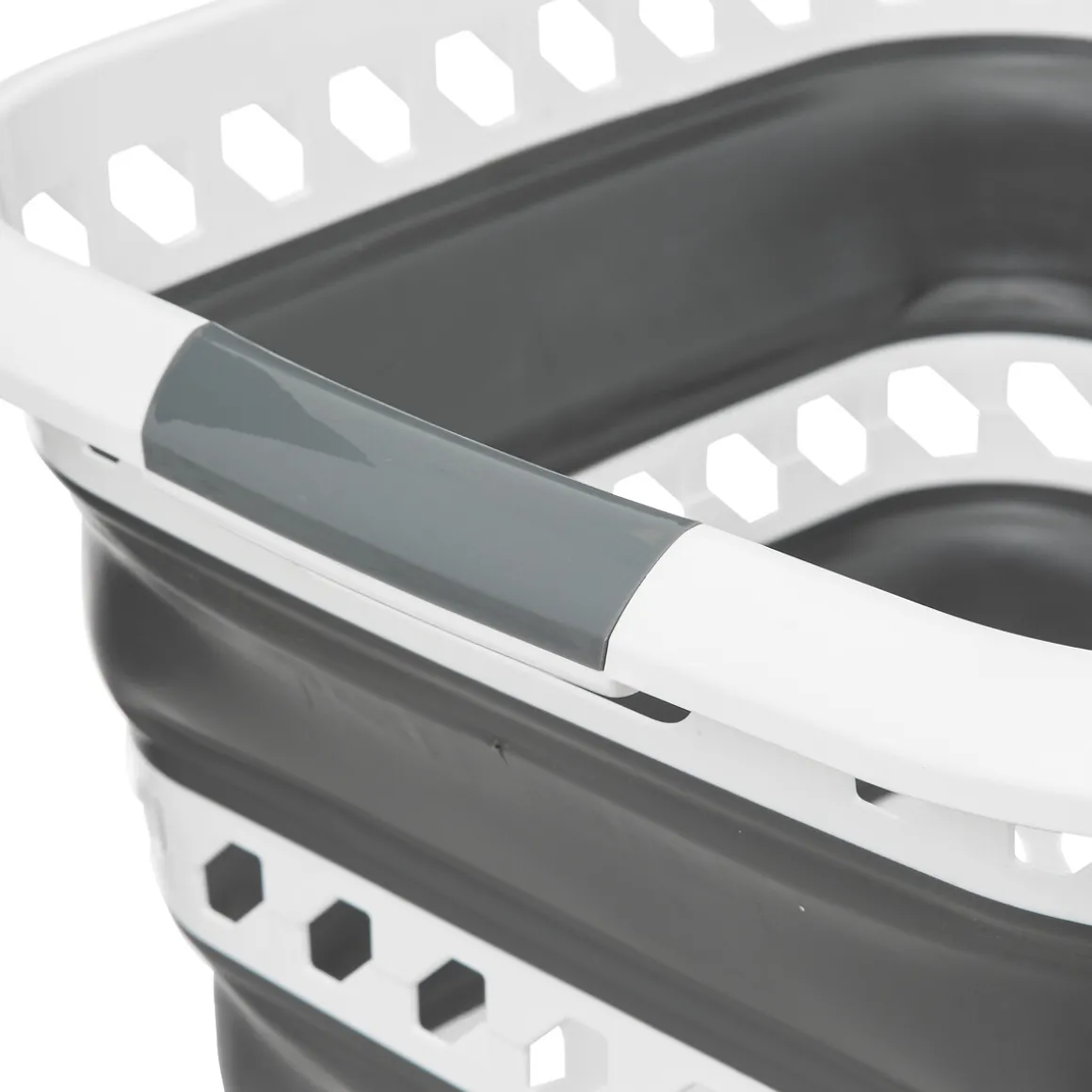 Corbeille à linge pliable 40L - Gris, Blanc
