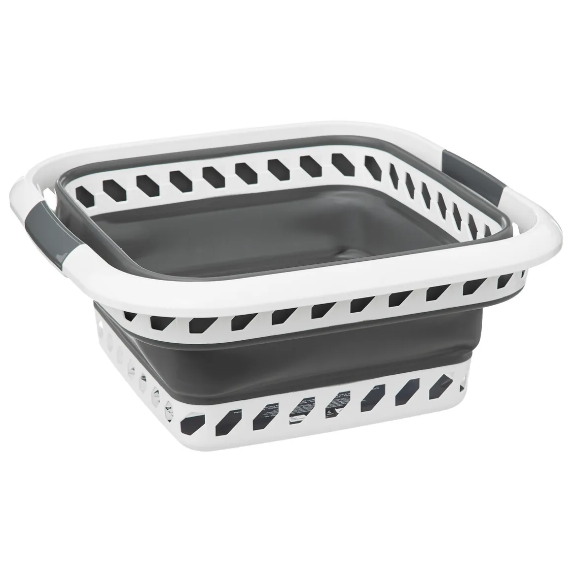 Corbeille à linge pliable 40L - Gris, Blanc