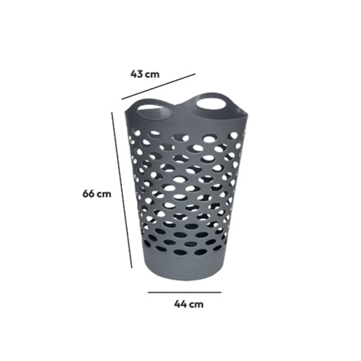 Corbeille à linge souple 60L, Gris