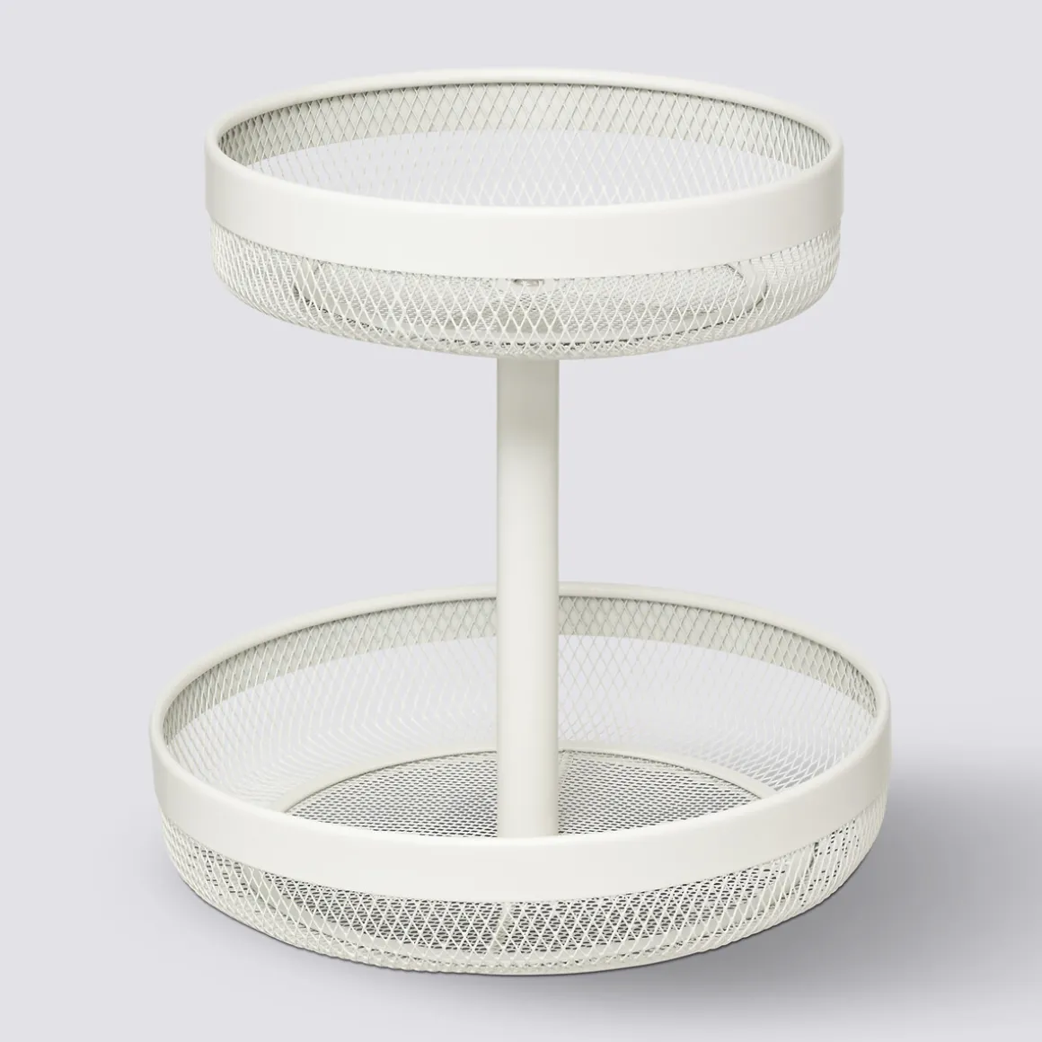 Corbeille 2 niveaux en métal, Beige