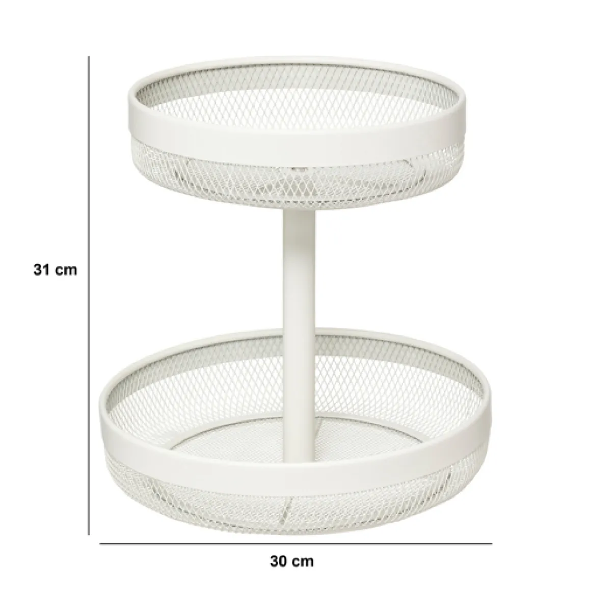 Corbeille 2 niveaux en métal, Beige