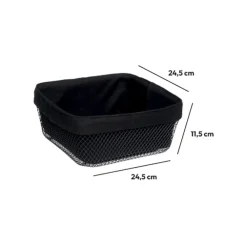 Corbeille à pain métal 24,5 cm, Noir