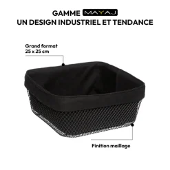 Corbeille à pain métal 24,5 cm, Noir