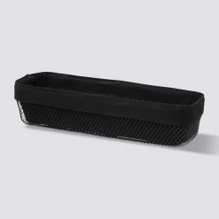 Corbeille à pain métal 40x14 cm, Noir