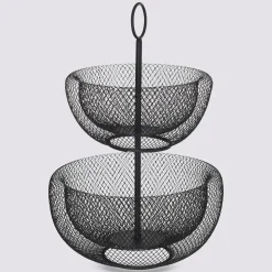 Corbeille 2 étages métal 24/29cm