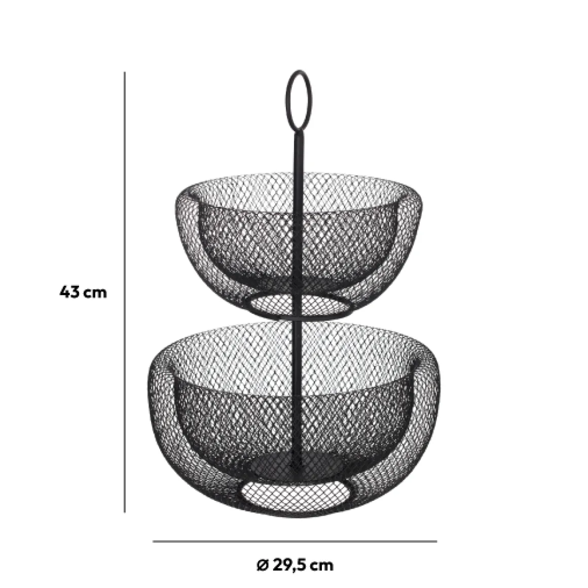 Corbeille 2 étages métal 24/29cm