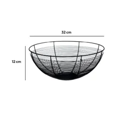 Corbeille 32cm en fer, Noir