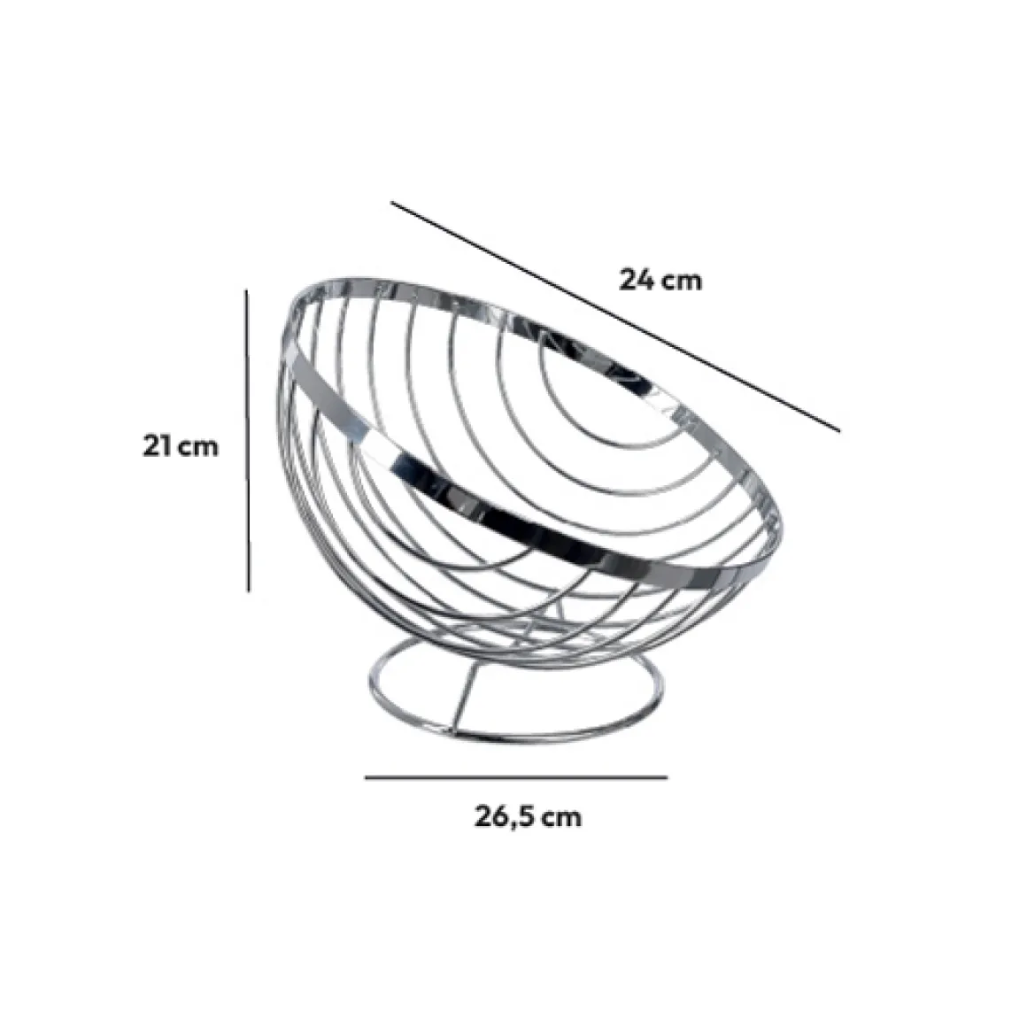 Corbeille en acier chromé 26,5 cm