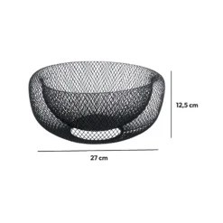 Corbeille en métal 27 cm, Noir