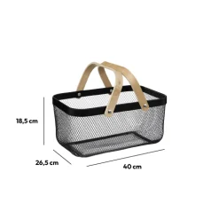 Corbeille en métal 40x26 cm, Noir