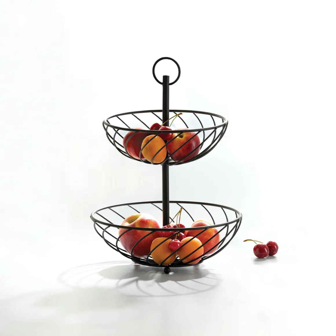 Corbeille torsade 2 étages métal 22/27cm