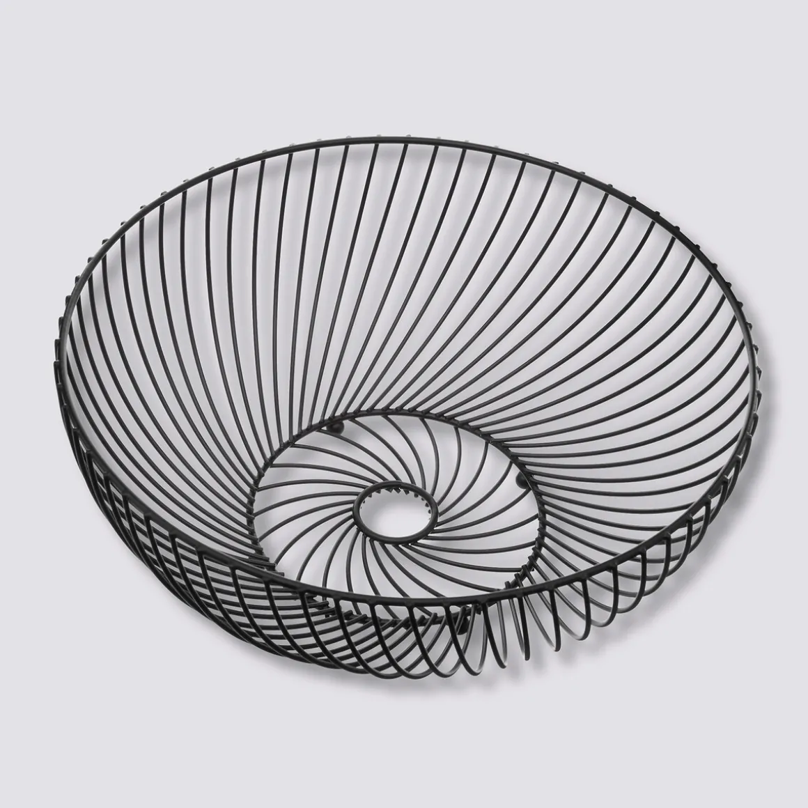 Corbeille torsadée en métal 30 cm, Noir