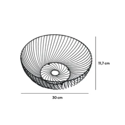 Corbeille torsadée en métal 30 cm, Noir