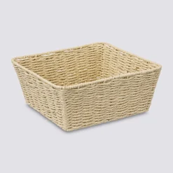 Corbeille tressée carré 28 cm