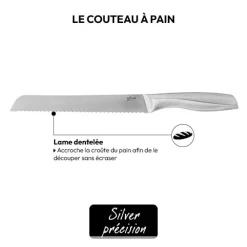 Couteau à pain inox - lame 21cm
