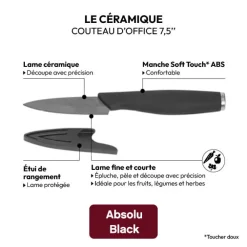 Couteau d'office céramique - lame 7,5cm