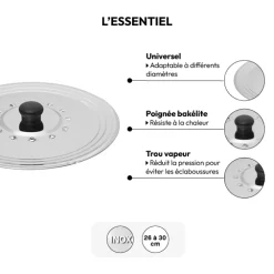 Couvercle en inox universel, 26/28/30cm