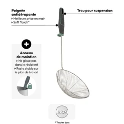 Écumoire friture, Inox