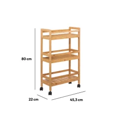 Desserte 3 niveaux petit modèle, Bambou