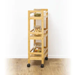 Desserte 3 niveaux petit modèle, Bambou